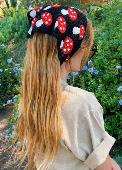 Mushroom Crochet Head Scarf