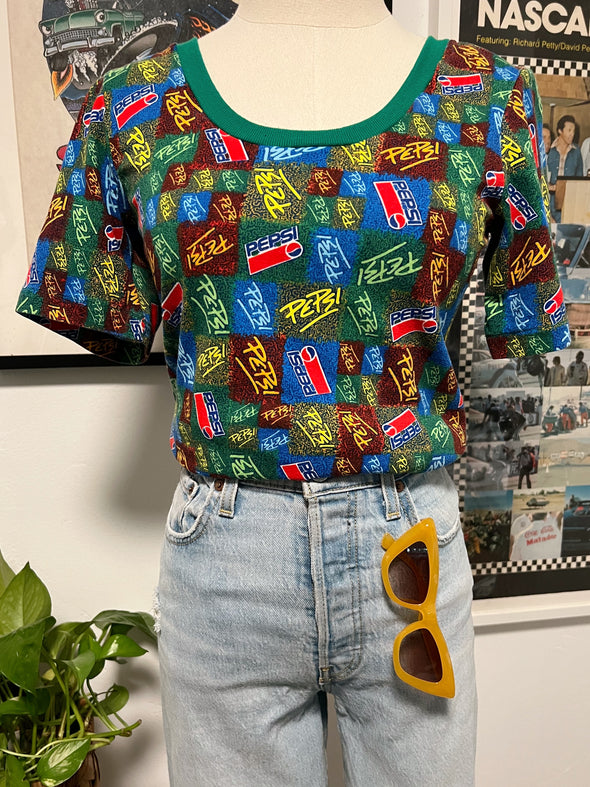 Vintage 70’s/80’s Handmade All Over Print Pepsi Top