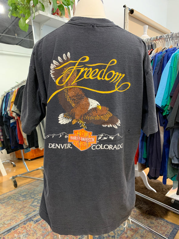 Vintage 1991 Denver CO Harley-Davidson Pocket Tee