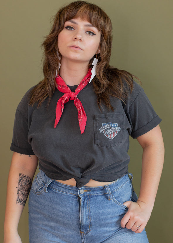 Vintage 1998 Harley Shield Pocket Tee