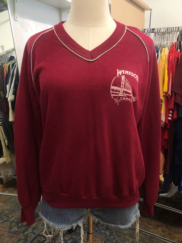 Vintage 1980's Windsor Canada v Neck Sweatshirt