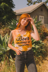 SAMPLE SALE Beer Breakfast of Champions Tie Dye Tank Coral