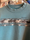 Vintage 90s Teal Montana Horses Crew Neck Sweatshirt