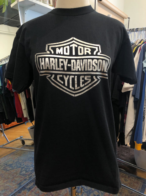 Vintage 90's Harley Silver Emblem Tee
