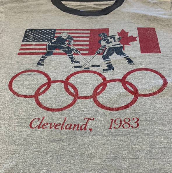 Vintage 1983 Cleveland Olympics Hockey Ringer Tee