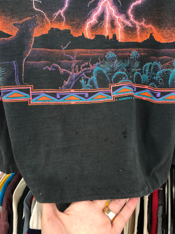 Vintage 1992 Grungy Coyote Lightning Boxy Tank