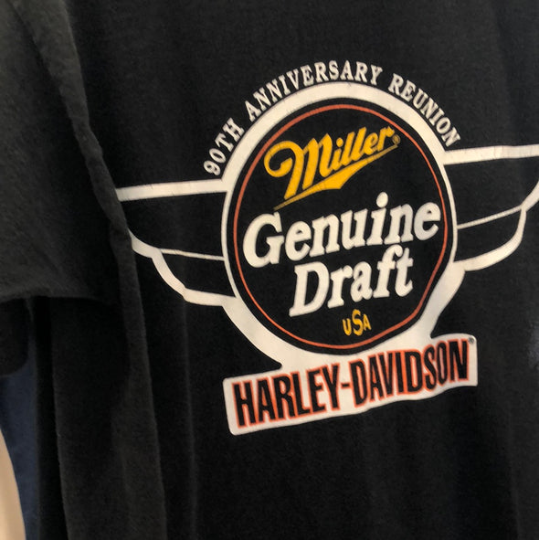 Vintage 1993 Miller x Harley 90th Anniversary Tee