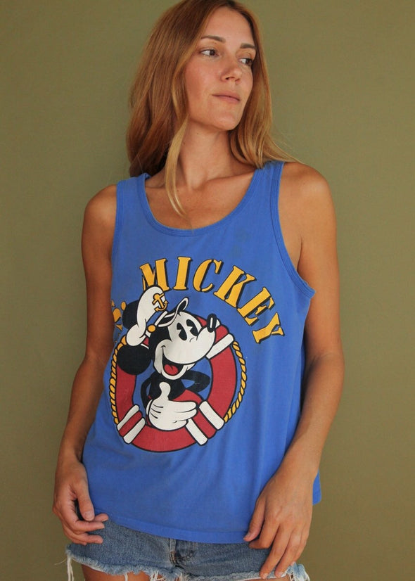 Vintage Blue Mickey Tank