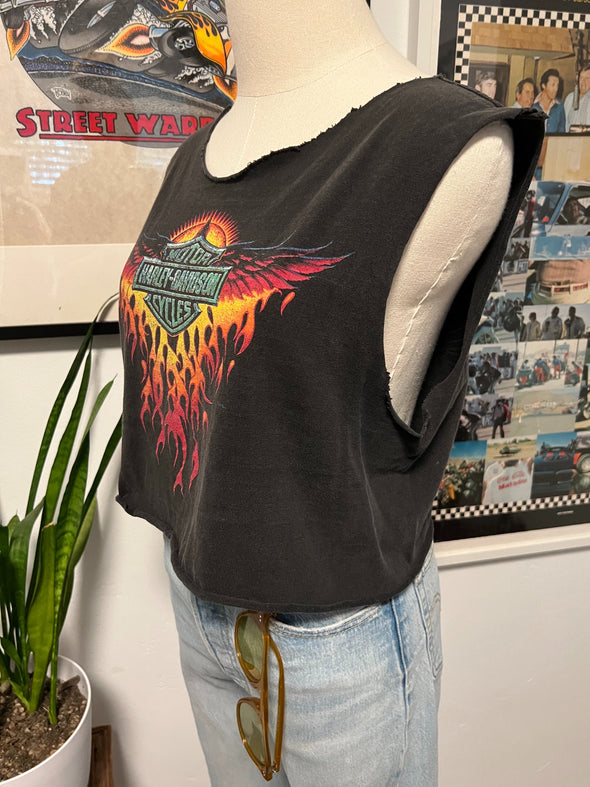 Vintage Harley Flame Cropped Tank