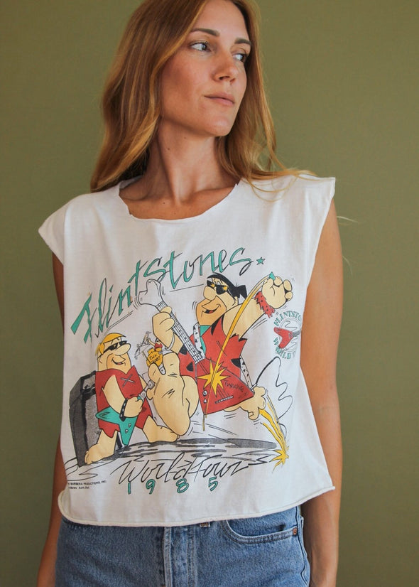 Vintage 1985 Flinstones World Tour Tank