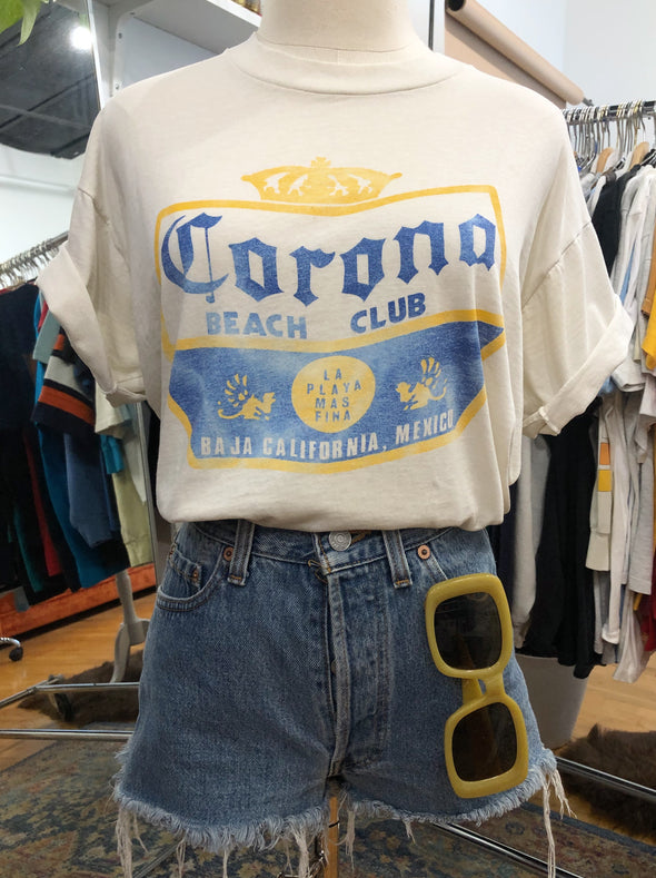 Vintage 90s Thin Corona Beach Club Tee