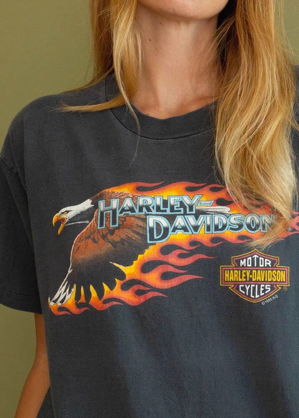 Vintage 1995 Harley Eagle Flame Tee