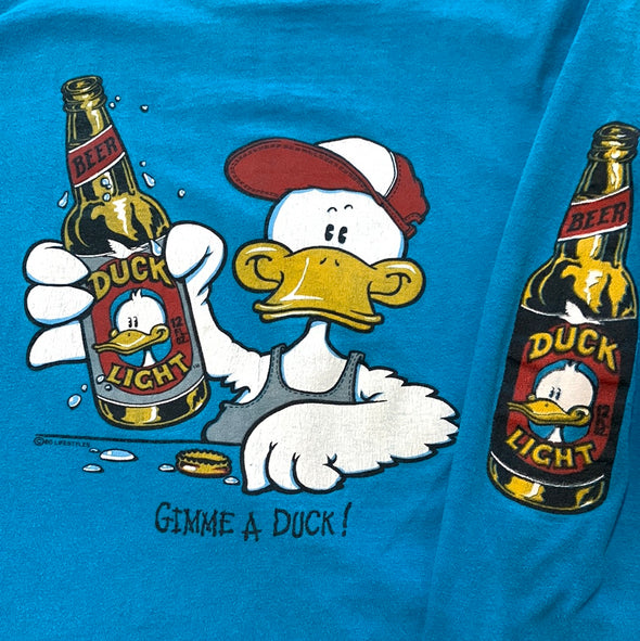 Vintage 1986 Duck Light Beer Long Sleeve Tee