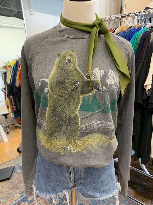 Vintage 80's Faded Grizzly Bear Sweatshirt