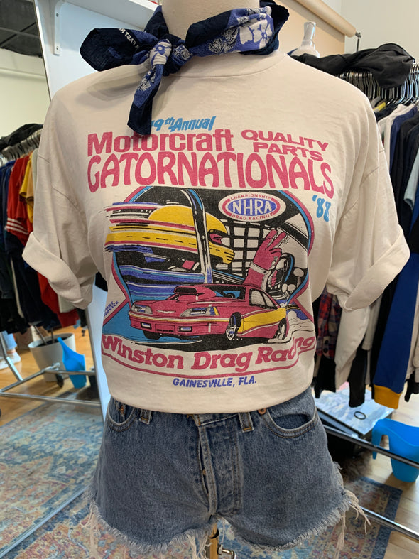 Vintage Grungy 1988 NHRA Winston Drag Racing Tee