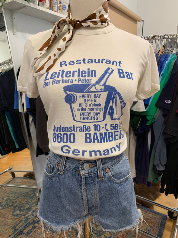 Vintage 70s/80's Grungy German Bar Tee