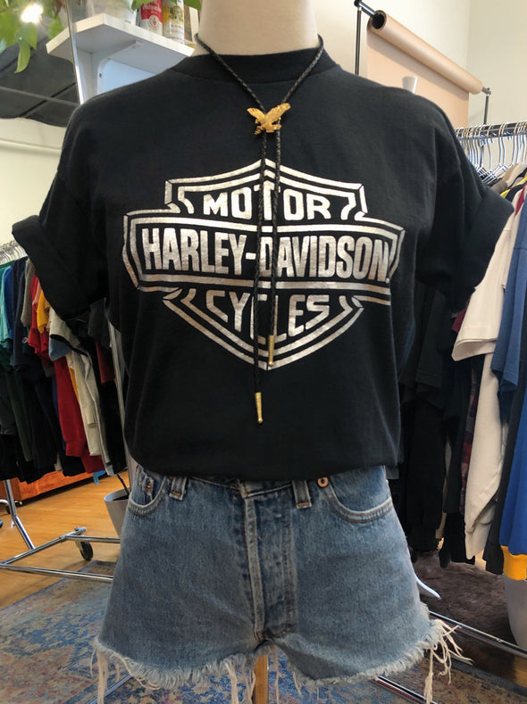 Vintage 90's Harley Silver Emblem Tee