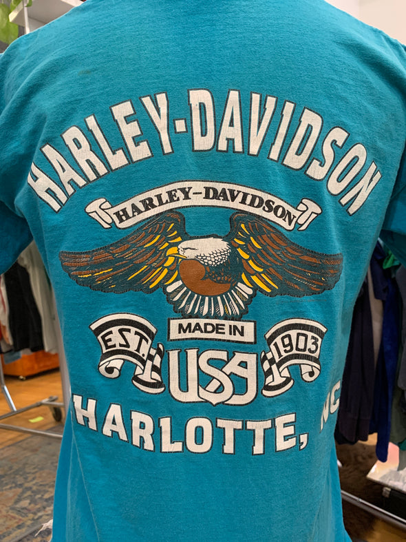 Vintage 1991 Charlotte NC Harley-Davidson Pocket Tee
