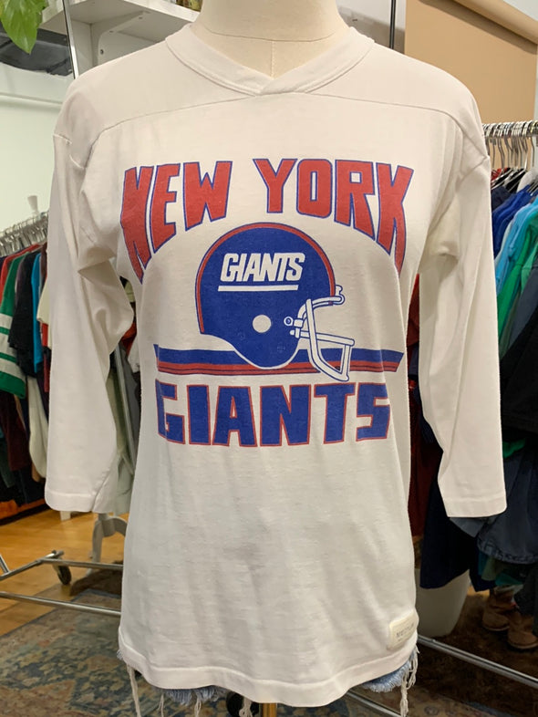 Vintage 1980's NY Giants Jersey Style 3/4 Sleeve Tee