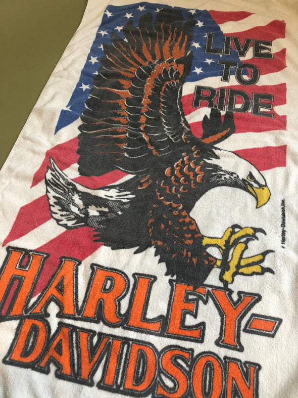 Vintage Harley "Live to Ride" Towel
