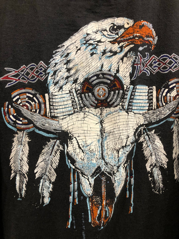 Vintage 90s Eagle and Cow Skull tee