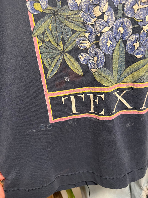 Vintage 90s Perfect Fade Texas Bluebonnet Tee