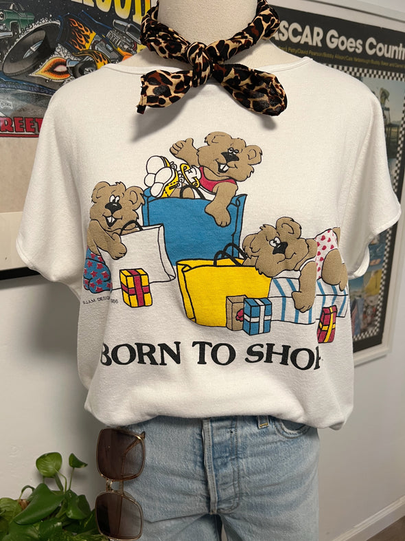 Vintage 1986 Born to Shop Top