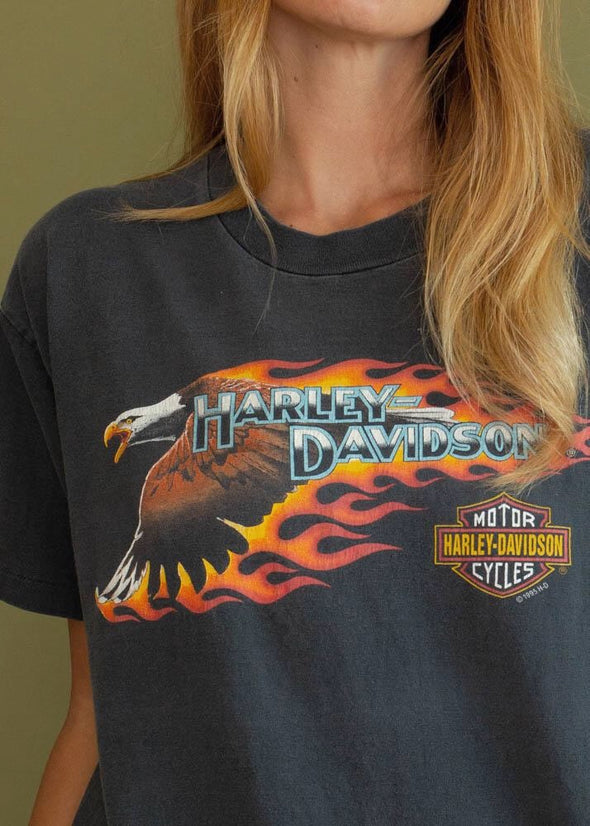 Vintage 1995 Harley Eagle Flame Tee