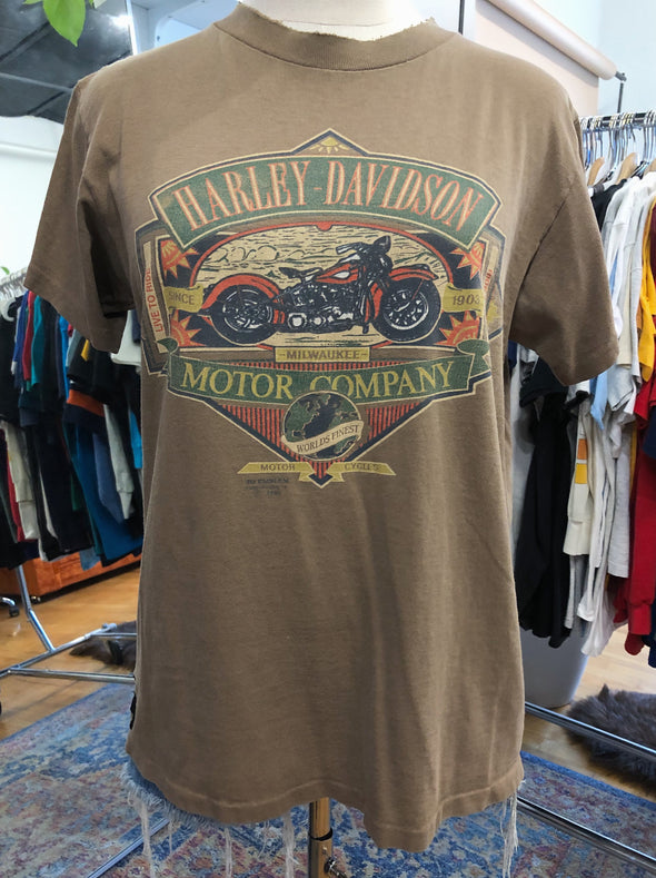 Vintage 1990 3D Emblem Harley Michigan Tee