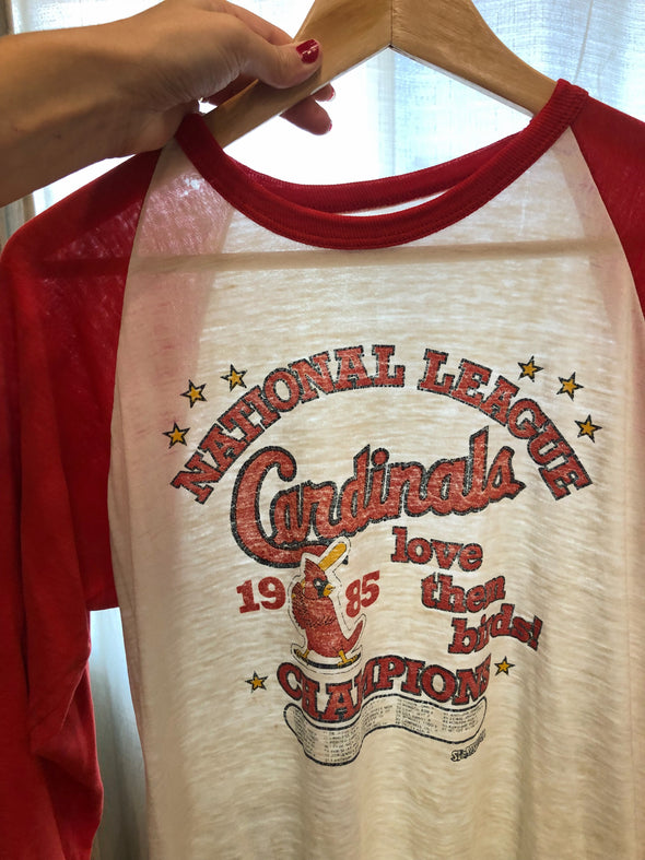 Vintage 1985 Paper Thin Cardinals NL Champions Tee