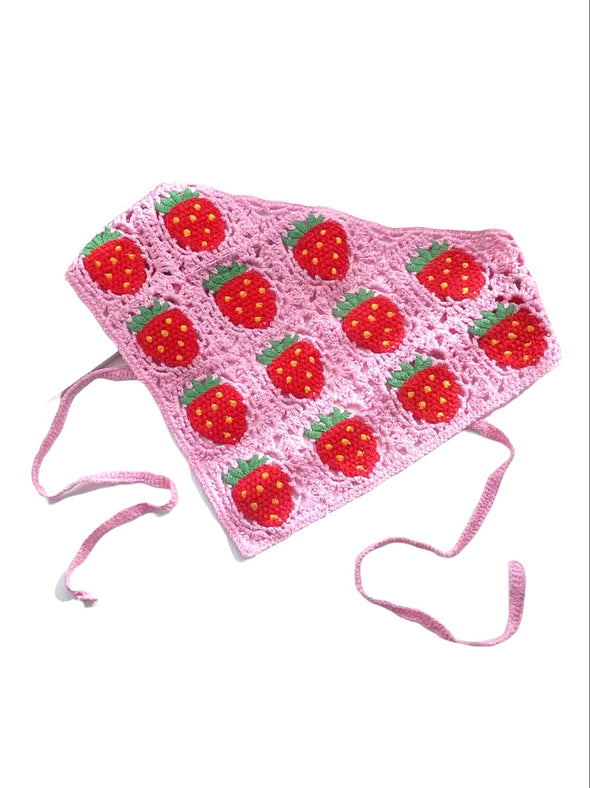 Strawberry Crochet Head Scarf