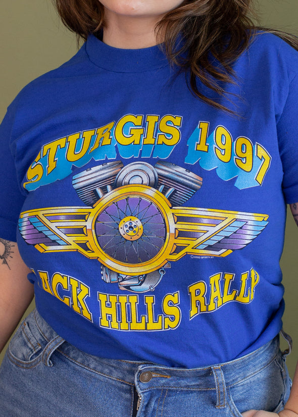 Vintage 1997 Sturgis Blue Tee