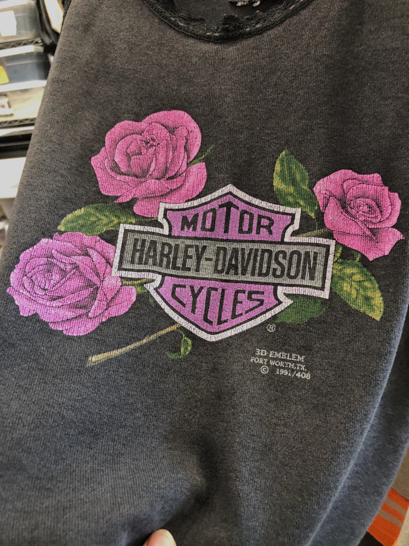 Vintage 1991 Harley 3D Emblem Lace Tank