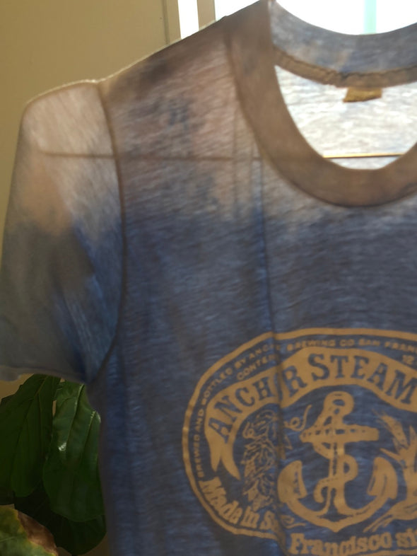 Vintage 1988 Anchor Steam Beer Bleach Dye Tee