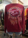 Vintage 1980's Love to Ride 3D Emblem Biker Sweatshirt