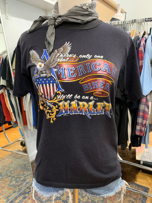 Vintage 1980's 3D Emblem Harley-Davidson Tee