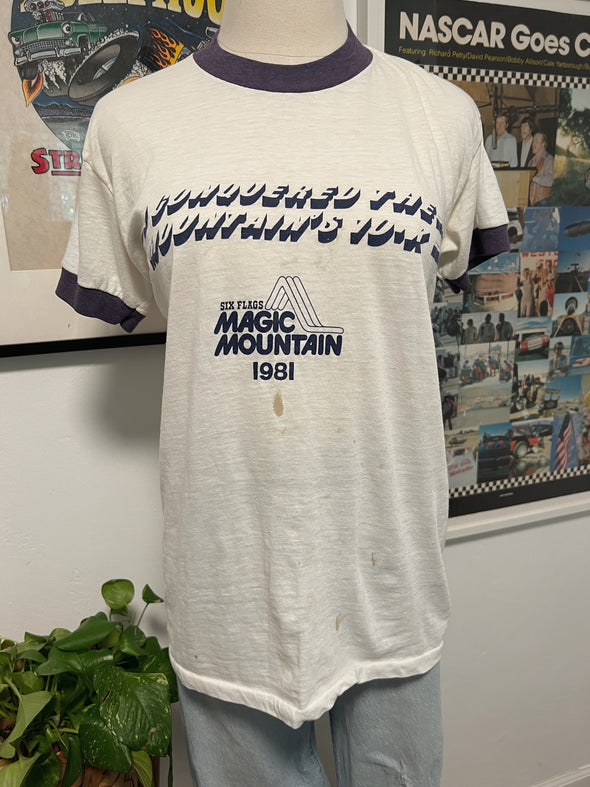 Vintage 1981 Grungy Magic Mountain 10K Ringer