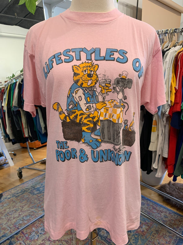 Vintage Grungy 1980's Funny Cat Tee