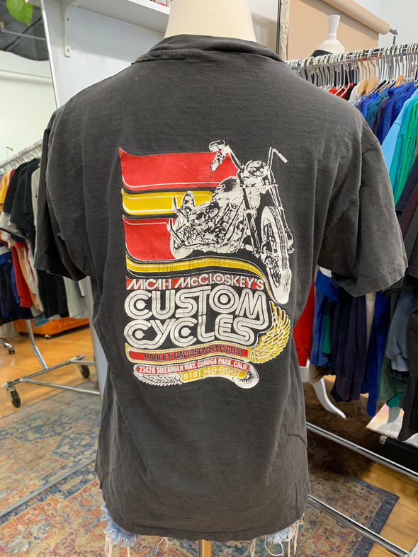 Vintage 1980's Micah McCloskey's Custom Pocket Harley Tee