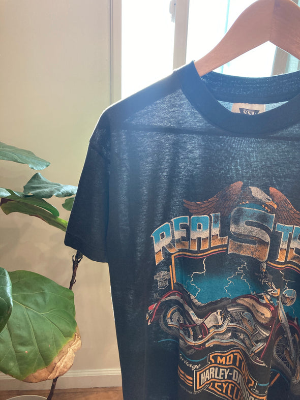 Vintage 1988 Harley Real Steel Paper Thin Tee