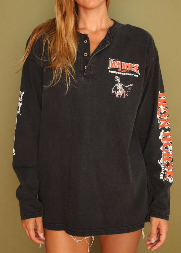 Vintage 1999 Iron Horse Saloon Biketoberfest Long Sleeve Tee