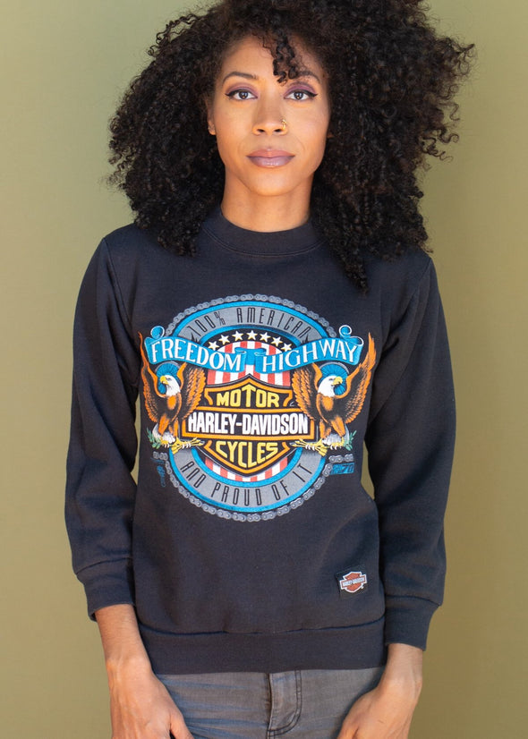 Vintage 1990 Freedom Highway Harley Sweatshirt