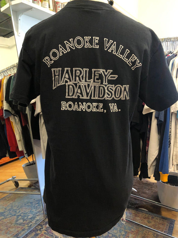 Vintage 90's Harley Silver Emblem Tee