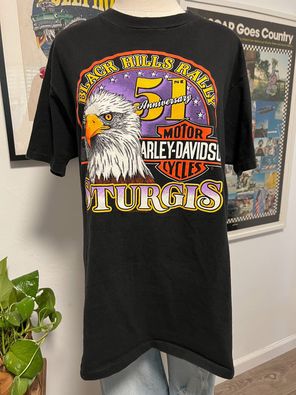 Vintage 1990 Harley Sturgis Black Hills Rally Tee