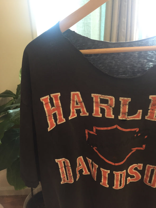 Vintage 90s Grungy Harley Cropped Tee