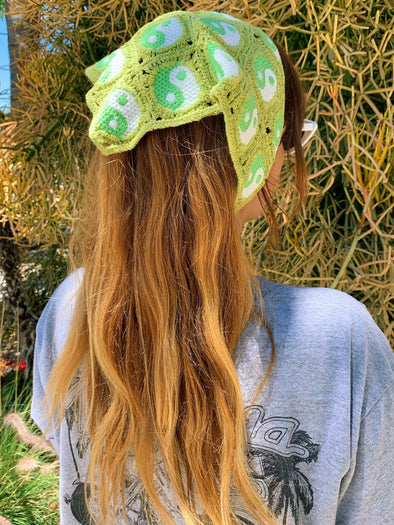 Yin and Yang Crochet Head Scarf
