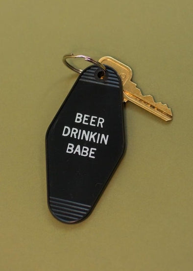 Beer Drinkin Babe Keychain