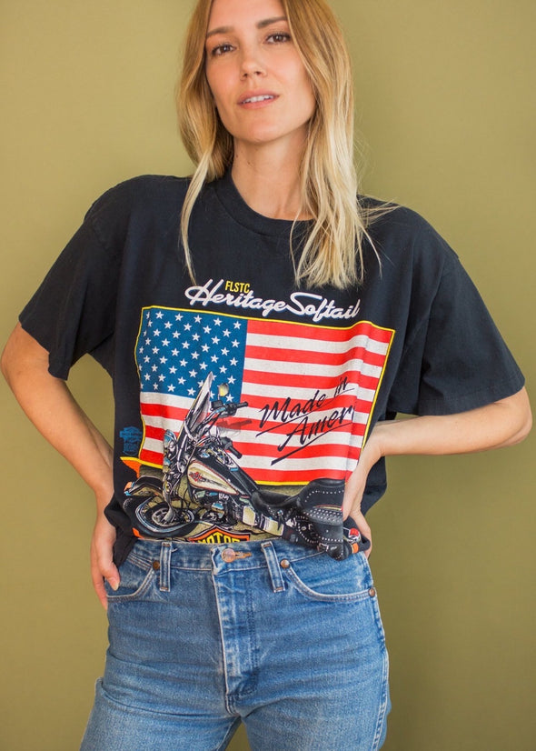 Vintage 90s Made in America Harley Tee