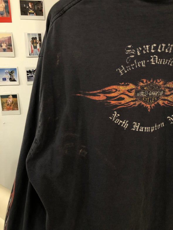 Y2K Harley Long Sleeve Flame Tee