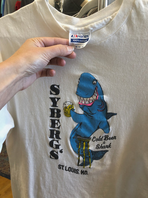 Vintage 1980's Syberg's Shark Beer Tee